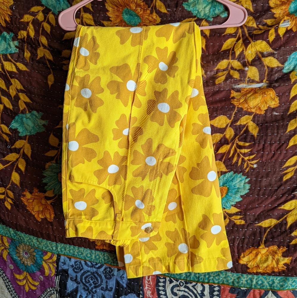 Big Bud Press Big Flower Yellow Daisy Western Pants - SIZE SMALL